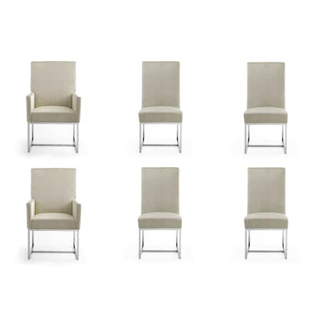 Manhattan Comfort Element 6-Piece Dining Chairs in Champagne, PK6 4-DC2930-OM